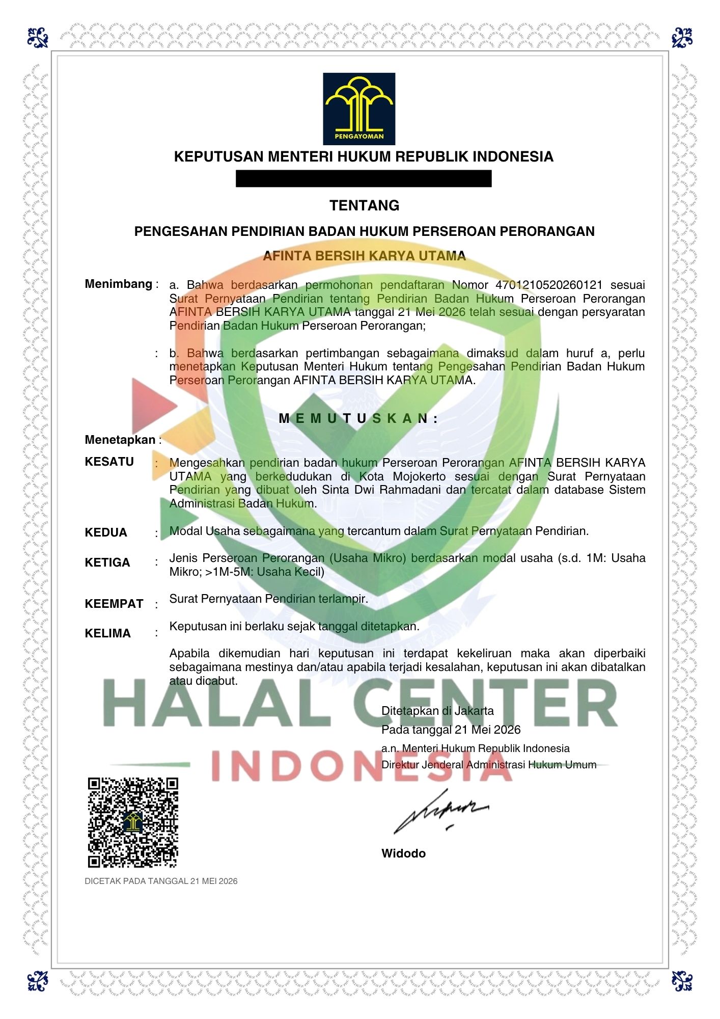 PT Afinta Bersih Karya Utama
