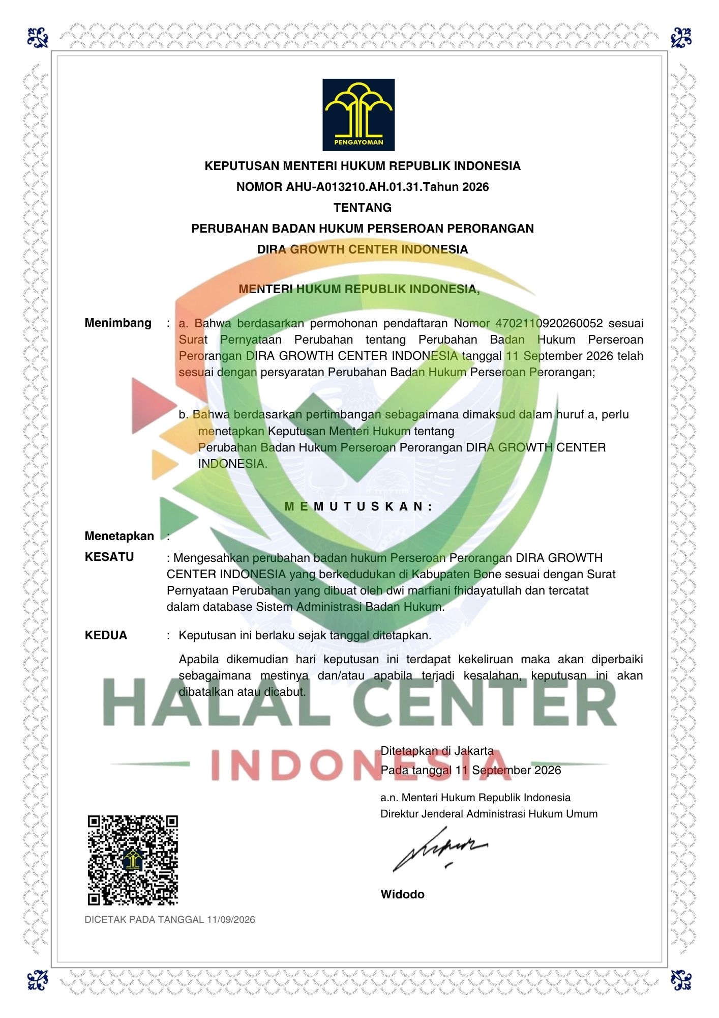 PT DIRA GROWTH CENTER INDONESIA